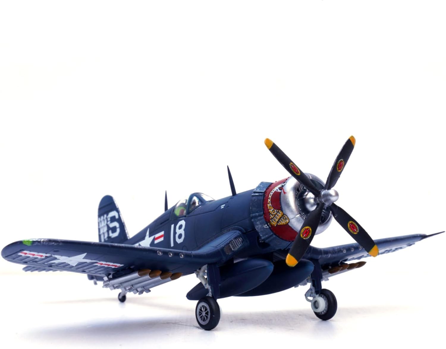 Alloy WWII USMC F4U Corsair Fighter VMF-323 Death Rattlers White 18 Model 1:72 Toy Simulation Science Exhibition Model