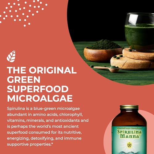 HealthForce SuperFoods Spirulina Manna, All-Natural Nutrient-Rich Superfood, Vitamins, Minerals, Amino Acids, Organic, Vegan, Gluten-Free, Non-GMO