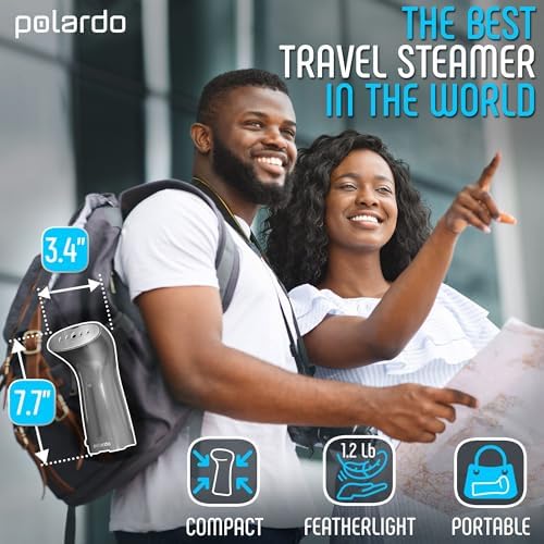 Polardo Travel Garment Steamer - Compact Portable Handheld Clothes Steamer with 360° Anti-Spill Technology