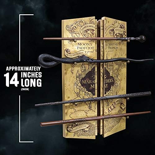 The Noble Collection Harry Potter Marauders Wand Set with Display Stand - 31.5in (43cm) 4 Wizard Wands with Marauders Map Display Stand - Officially