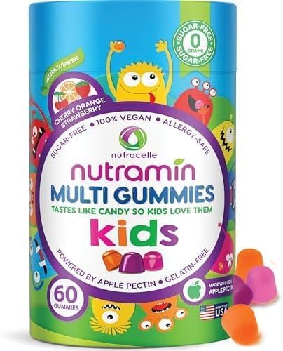 NUTRAMIN Sugar-Free Gummy Multivitamins for Kids, Allergen-Free, 90 Count