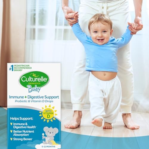 Culturelle Baby Probiotic Drops + Vitamin D, Immune & Digestive Health 9ml | Lactobacillus rhamnosus GG & Bifidobacterium lactis BB-12 (R) strains