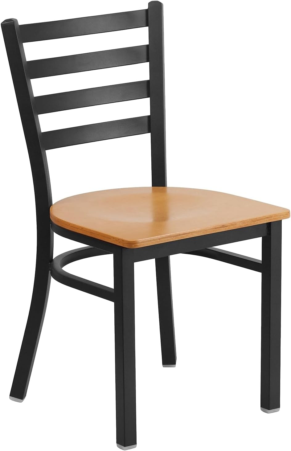 Flash Furniture Hercules Series Commercial Ladder Back Restaurant Chairs, Modern Lightweight Metal Dining Chairs with Padded Seats, Set of 2, Black