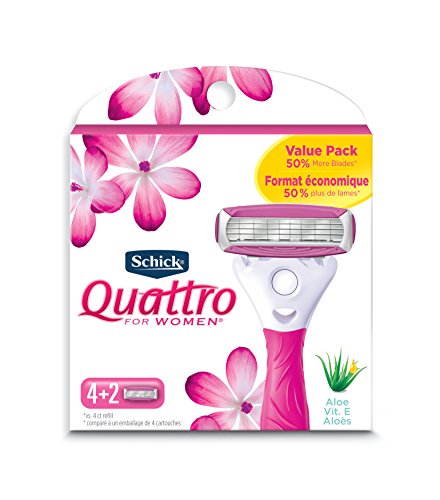 Schick Quattro Titanium Refills — Schick Quattro Refills, Men’s Razor Refills, 6 Count