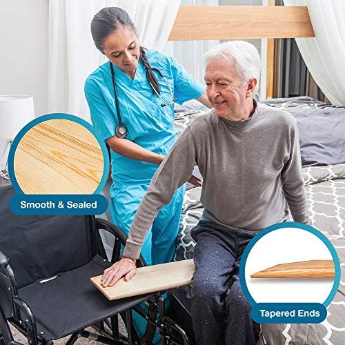 DMI Transfer Board and Slide Board Made of Heavy-Duty Wood for Patient, Senior and Handicap Move Assist and Slide Transfers, FSA HSA Eligible, Holds up to 440 Pounds, Solid, 30 x 8 x 1 (Pack of 10)