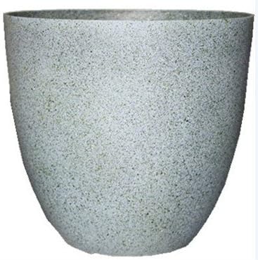 (EPR15-204) Large Egg Shaped Planter - Modern Indoor & Outdoor Decorative Flower Pot/Box (15 Inch, Blue Flower)