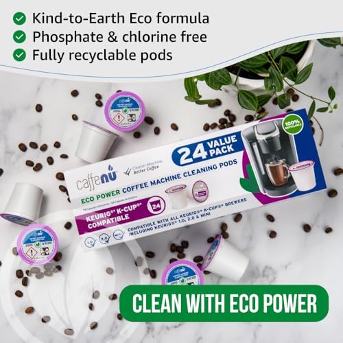 Caffenu Keurig Compatible Cleaning Rinse Pods, 8-Pod Cleaner Kit