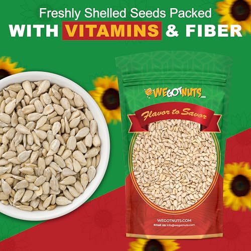 Raw Sunflower Seed Kernels by We Got Nuts - Premium Quality Kosher Shelled Sunflower Seeds - Natural & Healthy Fitness & Diet-Friendly Snack- Raw