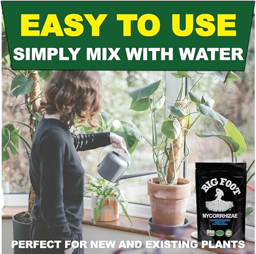 Big Foot Mycorrhizae for Plants, Potted Plants and Gardens - Concentrate Fully Dissolves in Water, Year Round Organic Fertilizer for Root Growth and Healthy Soil - 32 Ounces of Mycorrhizal Inoculant