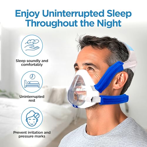 resplabs CPAP Strap Covers | Compatible with Most Full Face and Nasal CPAP Mask Headgear | Universal | 4 Pack