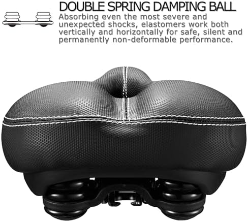 DAWAY Comfortable Men Women Bike Seat - Soft Memory Foam Padded Bicycle Seat, Bike Saddle Replacement with Wide Cushion for Peloton, Mountain & Exercise Bikes, Shock Absorbing, Waterproof, Universal
