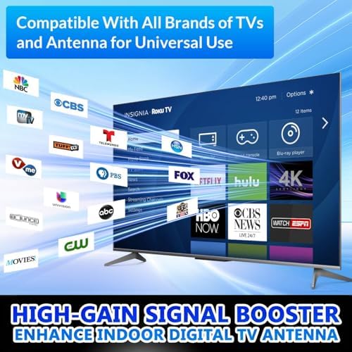TV Antenna Amplifier Signal Booster, 25dBi High Gain TV Antenna Booster