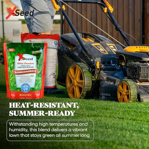 X-Seed Moisture Boost Plus Bermuda Grass Seed for Lawn, Grows Thick in Full Sunlight, Drought & Heat Tolerant, Uses Less Water Than Other Grasses
