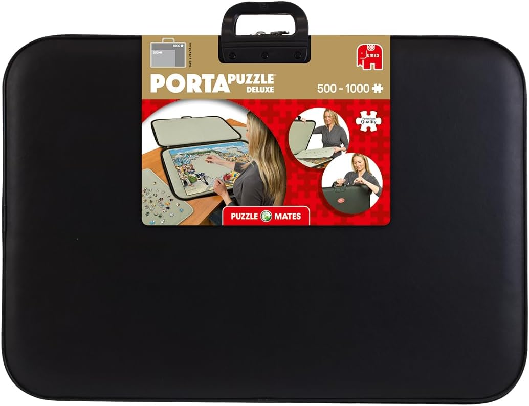 Jumbo, Puzzle Mates, Portapuzzle Deluxe - Standard 1, 000 Piece Jigsaw Storage Board Case, Jigsaw Puzzle Accessories