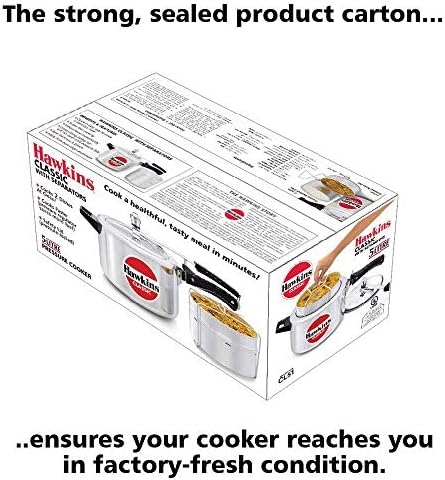 Hawkins 6.5 Litre Classic Pressure Cooker with Pots, Inner Lid Cooker with Separator Set, Silver (CL66)