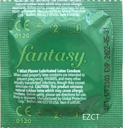 Fantasy Flavored Condoms Pack 12 Condoms : variety of flavors such as VANILLA, STRAWBERRY, MINT, GRAPE, CHOCOLATE