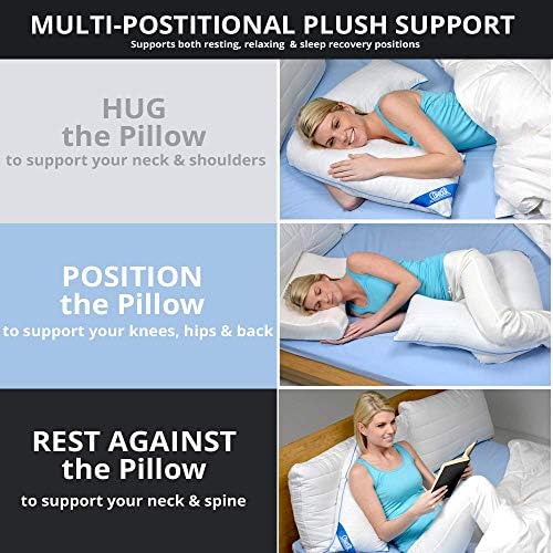 Contour L Shaped Bed & Body Support Pillow for Side Sleepers | Multi-Functional Relief Pillow for Shoulder, Hips or Knees