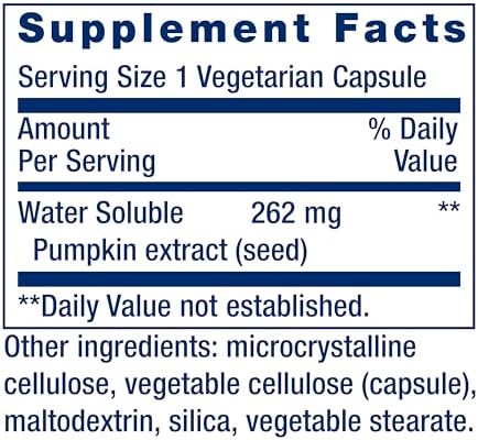 Life Extension Water-Soluble Pumpkin Seed Extract, Promotes Prostate & Urinary Tract Health, Bladder Health Support, Men, Women, Gluten-Free, Non-GMO, Vegetarian, 60 Capsules | Promotes Prostate & Urinary Tract Health, Supports Bladder Health for Men & W…
