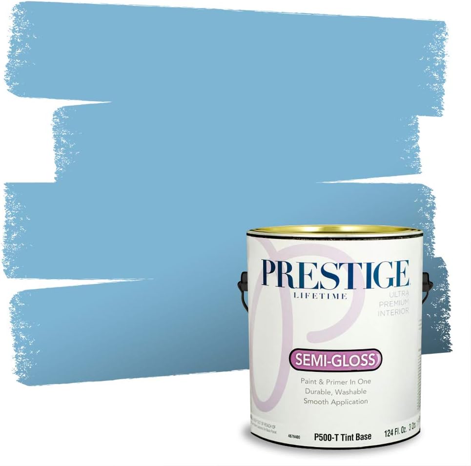 PRESTIGE Paints Exterior Paint and Primer In One, 1-Gallon, Semi-Gloss, Comparable Match of Sherwin Williams* Nifty Turquoise*