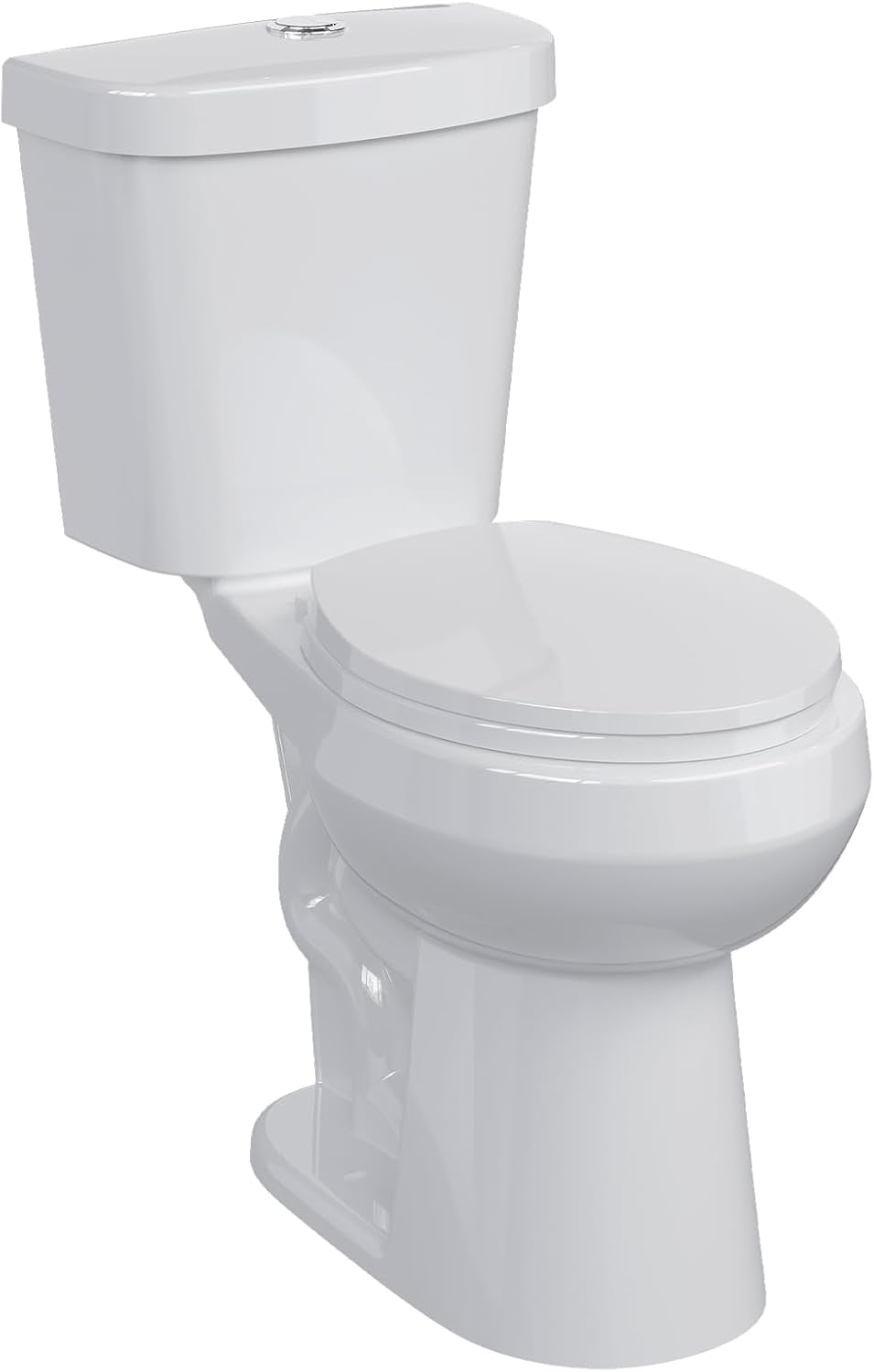 Two-Piece Toilets for Bathrooms, Comfort ADA Toilet with 19" Height, Elongated with Soft Close Seat, Power Flush 1.28 GPF