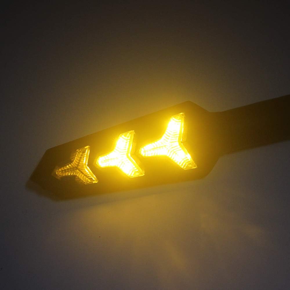2-Pack Motorcycle Indicators Flowing Turn Signal Lights Y Shape LED Bulbs For Motorbike Scooter Off Road (DC-12V)