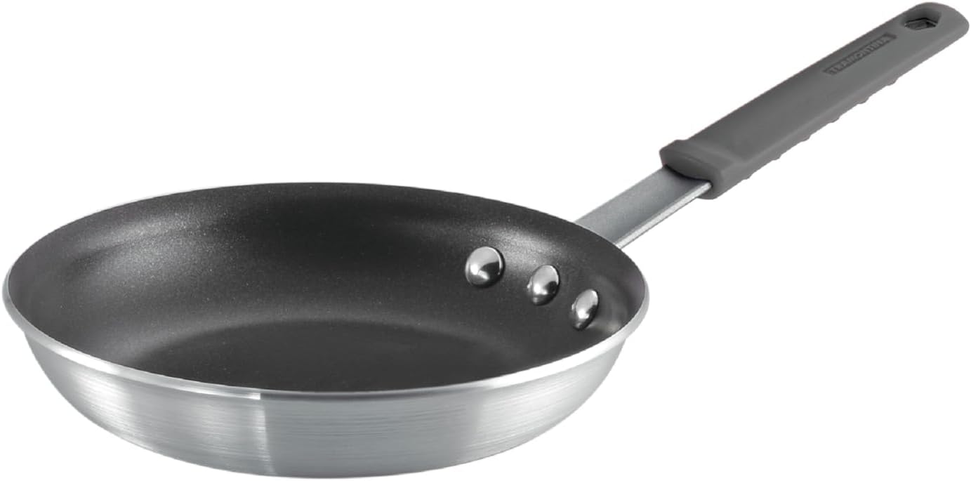 Tramontina Professional 8-Inch Non Stick Small Frying Pan | Heavy-Gauge Aluminum Skillet with Reinforced Nonstick Coating, Red Handle, Dishwasher and Oven Safe, Made in Brazil