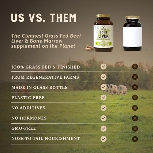HEART & SOIL Bone Marrow & Beef Liver, 180 Capsules