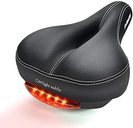 DAWAY Comfortable Men Women Bike Seat - Soft Memory Foam Padded Bicycle Seat, Bike Saddle Replacement with Wide Cushion for Peloton, Mountain & Exercise Bikes, Shock Absorbing, Waterproof, Universal