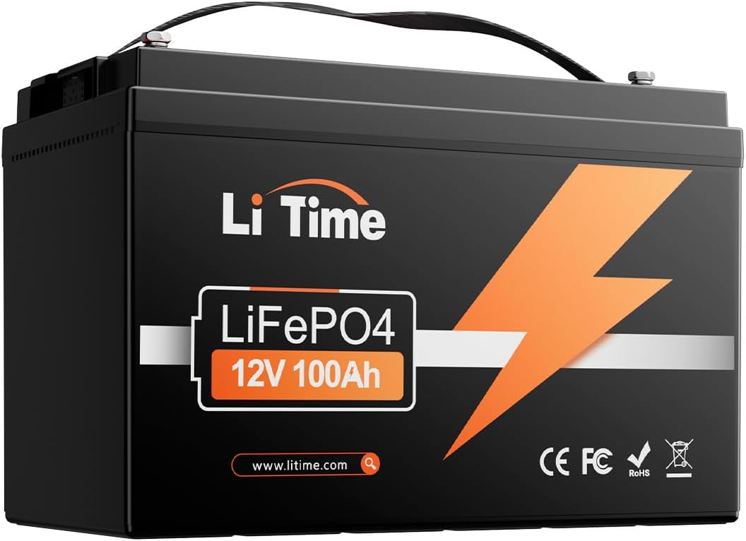 Litime 12V 50Ah LiFePO4 Trolling Motor Battery for Marine RV Solar Camper