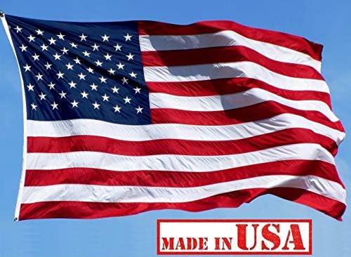 US Flag Factory - 6x10 FT US American Flag (Embroidered Stars, Sewn Stripes) Outdoor SolarMax Nylon Flag - Made in America - Premium Quality (6x10 FT)
