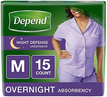 Medium Overnight Depends Women - Night Defense Incontinence Underwear, Purple