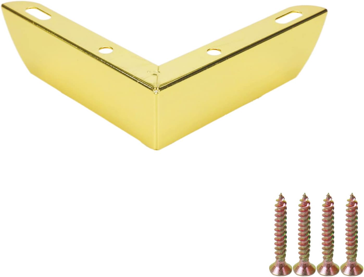 Bitray Metal Sofa Leg 2 Inch Height L Shape Furniture Leg Gold Sofa Legs Table Cabinet Cupboard Couch Leg Furniture Feet Replacement - 4pcs
