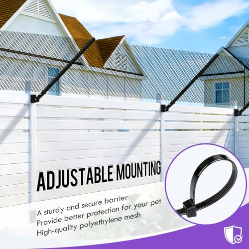 Cat Fence Extension & Conversion Kit | 30-Inch Height, 50-Foot, Wood, Metal, Vinyl & Brick Fences, Durable Polyethylene, Easy Install, Complete Set