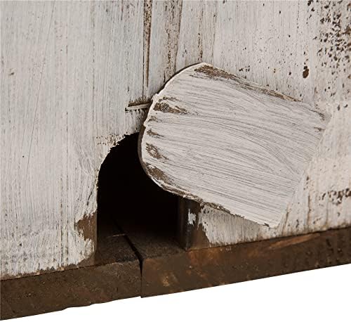 Glitzhome Rustic Hand Painted Wooden Church Birdhouse, Extra-Large 23.62" H Hanging Bluebird Houses for Outside