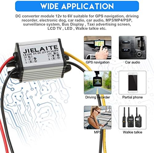 Weewooday 2 Pcs 12v to Dc 6v Buck Converter Voltage Regulator, Waterproof Car Power Converter