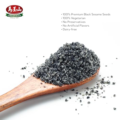 GREENMAX Black Sesame Powder 10.6oz (300g) | Premium Roasted Black Sesame Drink Mix | Vegan, No Preservatives, Nutrient-Rich Superfood from Taiwan