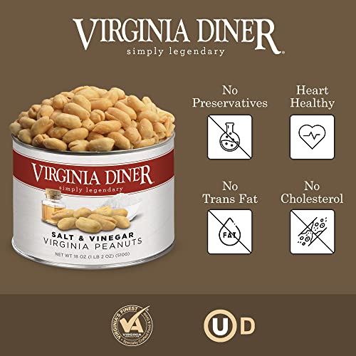 Virginia Diner Zatarain's Spicy Cajun Peanuts - Gourmet Cajun Peanuts Non-GMO, Preservative Free Gifts from Virginia Since 1929-18 Oz Can