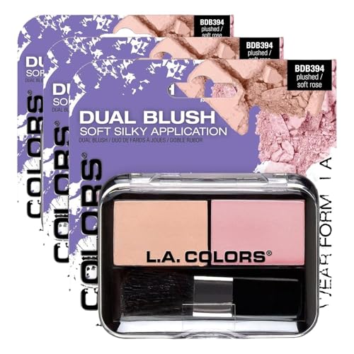 L.A. COLORS Dual Blush (carded), Plushed/Soft Rose CBDB394