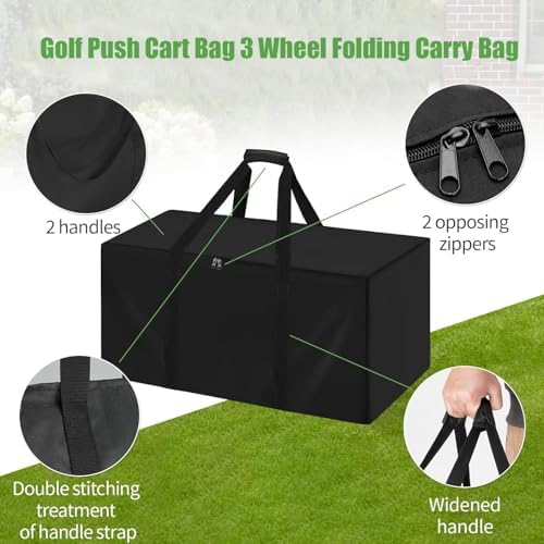 Golf Push Cart Bag, Heavy-Duty Push Carts Carrying Storage Bag
