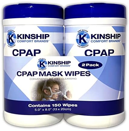 CPAP Mask Cleaning Wipes, Unscented and Lint Free Cleanser to Clean Filters, Tubes and BIPAP Machines, 150 Count Total, 2 Canisters