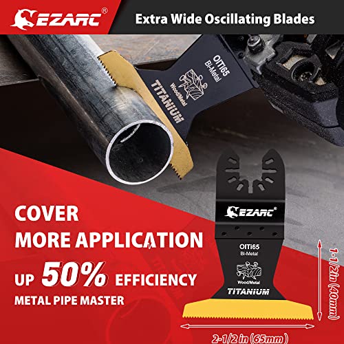 EZARC Titanium Oscillating Tool Blades, Oscillating Multitool Blades for Metal, Wood Nails, Screws Cutting, Plastic, 3 Pack