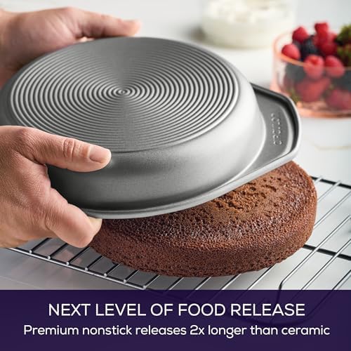 Circulon Total Nonstick Baking Pan / Nonstick Cake Pan, Round - 9 Inch, Gray