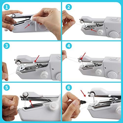 Blizzow Handheld Sewing Machine, Mini Portable Sewing Machine, Electric Household Quick Repairing Tool with Measure Tape for Fabric, Kids Cloth