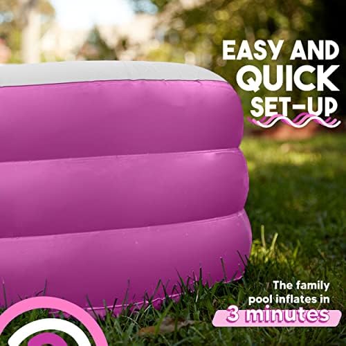 Toysical Inflatable Pool for Kids and Adults with Pump - 118 x 72 x 22 - More Durable Than Other Blow up Pools for Adults - Includes Patches