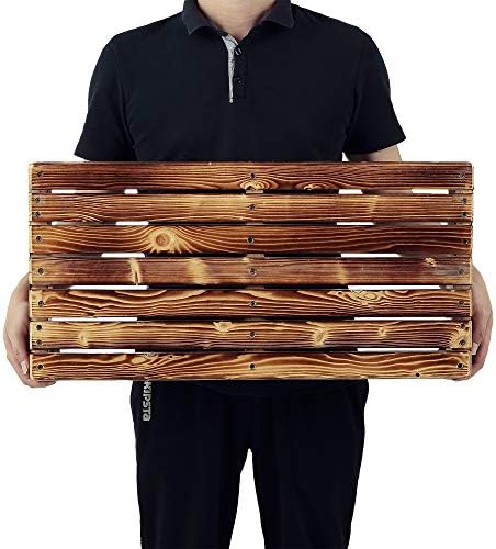 URFORESTIC Solid Wood Indoor/Outdoor 3 1/2" High Riser Step - Non-Slip All Weather Top & Feet Mobility Assistance