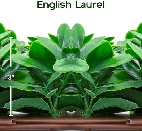 NatraHedge 20''X50'' Artificial Privacy Grass Wall Decor, Laurel Leaf