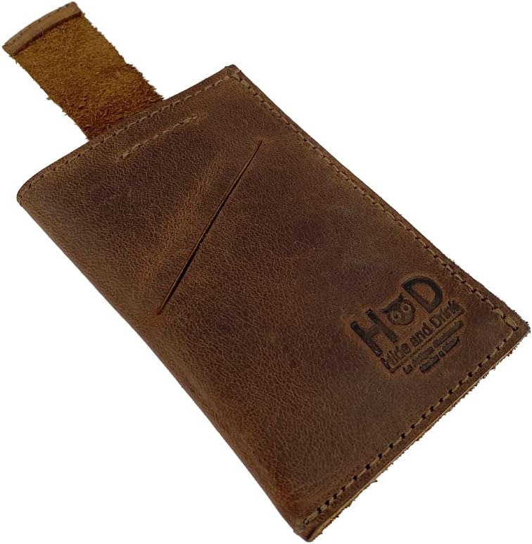 Hide & Drink, Soft Leather Wallet & Card Sleeve, Handmade Includes 101 Year Warranty (Bourbon Brown)