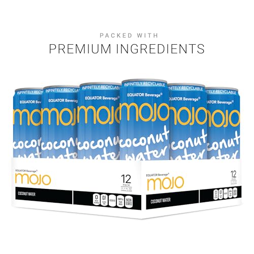 MOJO Coconut Water, Hydration, Electrolytes, Non-GMO, 11.1 oz, 12 Pack