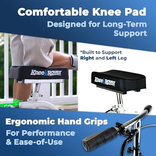 KneeRover GO Hybrid Knee Scooter for Adults, Green | Most Compact, All Terrain, Heavy Duty, For Foot Surgery & Broken Ankle Injuries