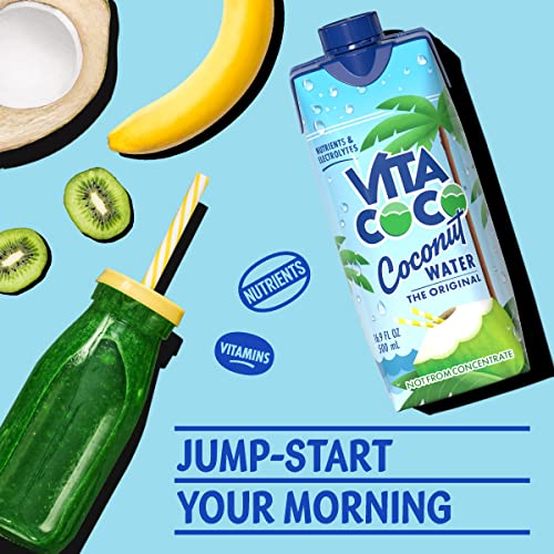 Vita Coco Coconut Water, Pure Original, Refreshing Coconut Taste, Natural Electrolytes, Vital Nutrients, 33.8 Oz (Pack of 6)